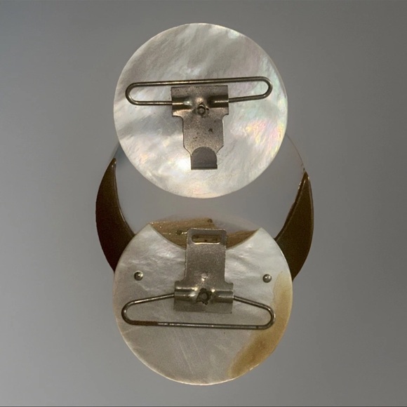 Mother Of Pearl And Moon Sliver Women’s Belt Buckle Two Piece - Picture 6 of 6